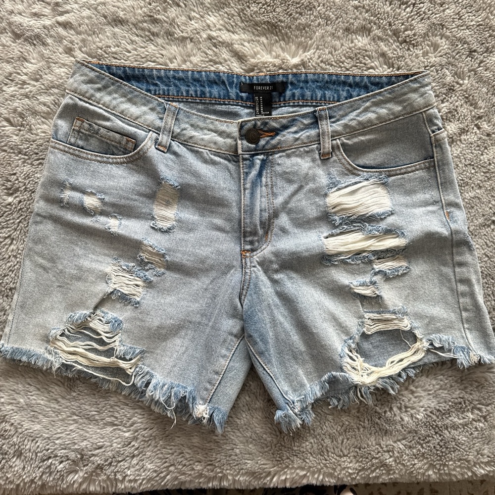 Trendy Distressed Denim Shorts